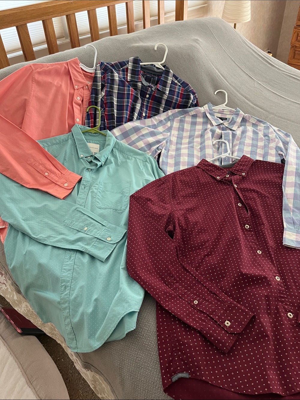 Men’s Large Button-Down Shirt Bundle – 5 Shirts 👔